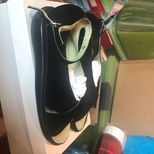 Black suede sandals
